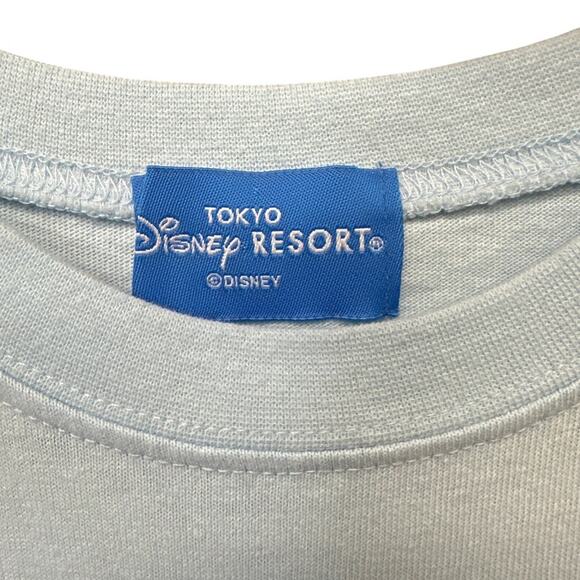 Tokyo Disney Resort Glitter Logo Shirt Light Blue Silver & Blue Mickey - Picture 5 of 7